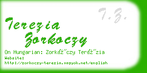 terezia zorkoczy business card